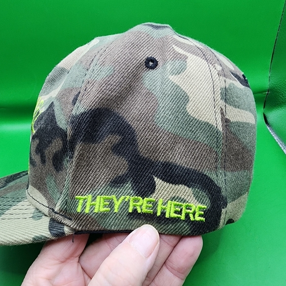 Alien UFO Roswell New Mexico Baseball Cap Dad Hat Snapback Green Camo - Picture 3 of 6